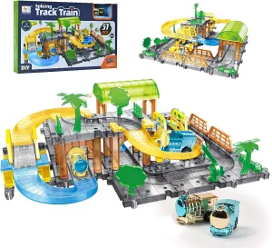 Track Car Toys, 58pcs Splicing Slot Track, Racing Car PlaySet, Preschool Educational Toys for Toddlers Kids Ages 3 4 5 6 7 8