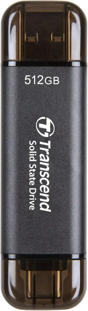 Transcend 512GB USB C External SSD, Up to 1,050MB/s, USB 3.2 Gen 2 Flash Drive, 2-in-1 Memory Stick Type C &Type A, Thumb Drive Photo Stick for Windows, Mac, iPhone, iPad, Android, Tablet&PC, Smart TV