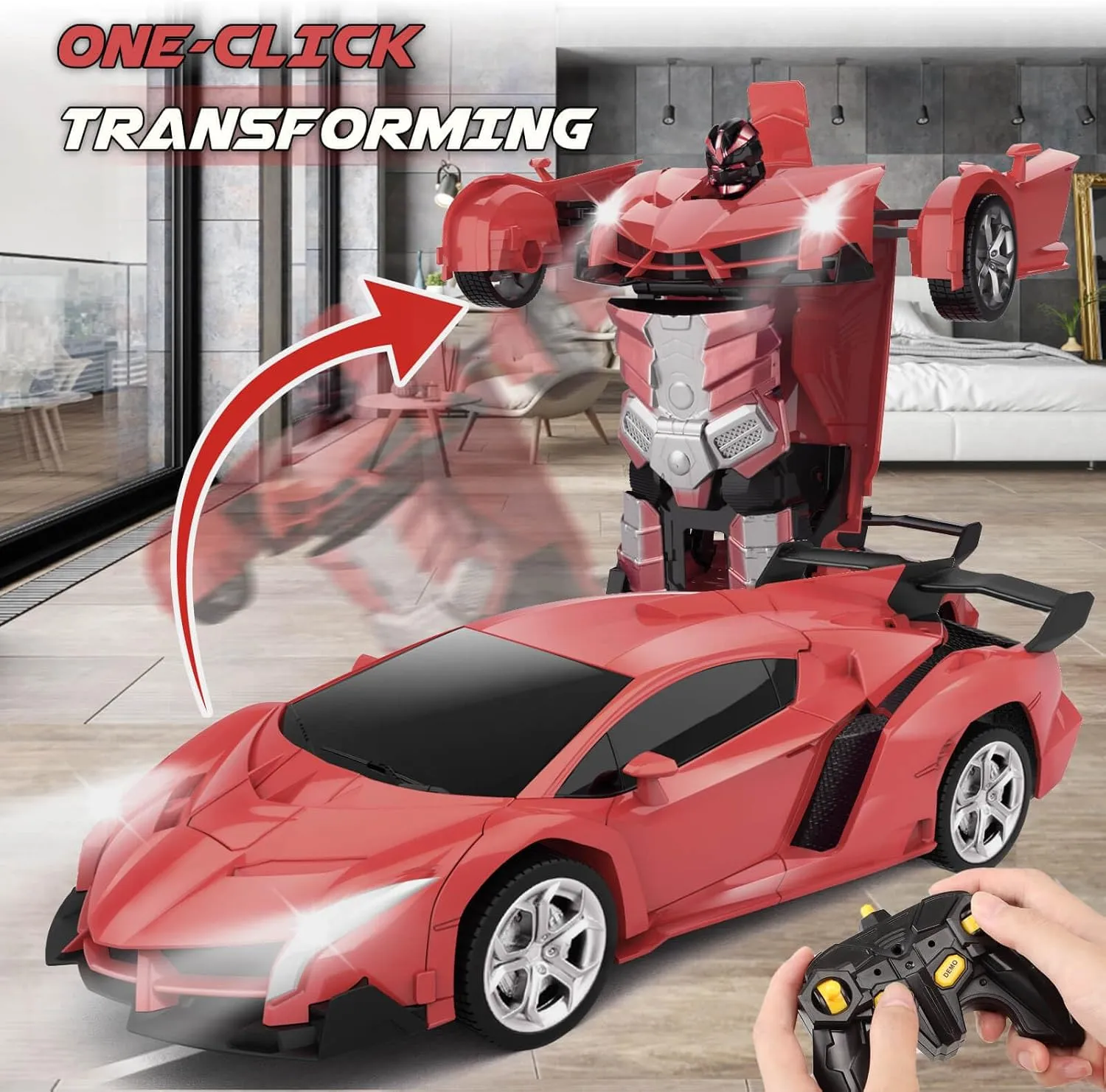 Transform Remote Control Car Toy for Kids 4 5 6 7 8, Remote Control Car for Boys 4-7, Transform Cars for Boys 4-6, Toy Car 5 Year Old Boy, Toys for 3 4 5 6 7 8 9 10 11 12 Years Old Boy