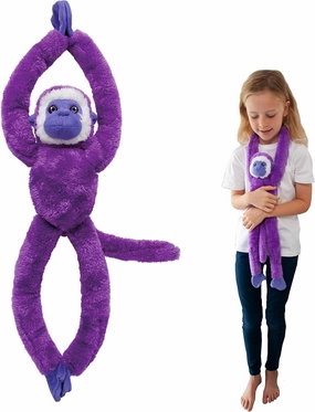 Tree Huggers - Purple Squirrel Monkey from Deluxebase. 28 inch Hanging Stuffed Animals Made from Recycled Plastic Bottles. Eco-Friendly Cuddly Plush Toy and Perfect Cuddly Gift for Kid