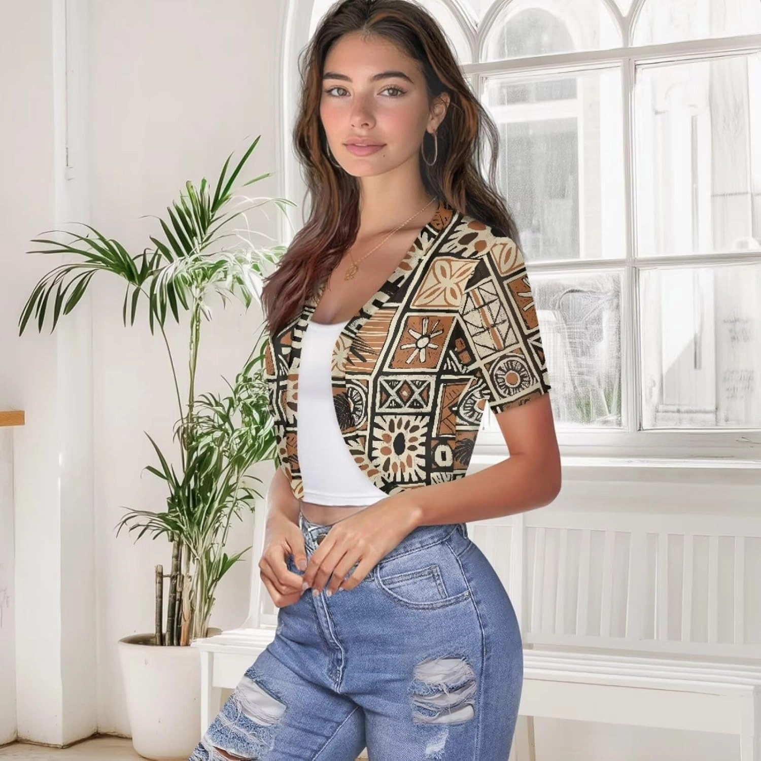Trendy Womens Short Cardigan, Soft Chiffon Casual Summer Shirts Soft Sheer Shrug, Beach Vacation & Party Clothes