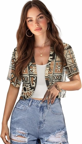Trendy Womens Short Cardigan, Soft Chiffon Casual Summer Shirts Soft Sheer Shrug, Beach Vacation & Party Clothes