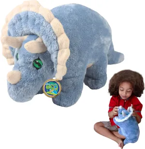 Triceratops from Deluxebase. 12 Inch Triceratops Plush Toy. Eco Friendly Child Safe Dinosaur Stuffed Animal Made from Recycled Plastic Bottles.