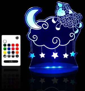 Tulio Dream Lights Night Light - Best Color Changing Kids Table Lamp for Boys/Girls, Remote Control, USB Power, 12 Colors for Bedroom or Décor