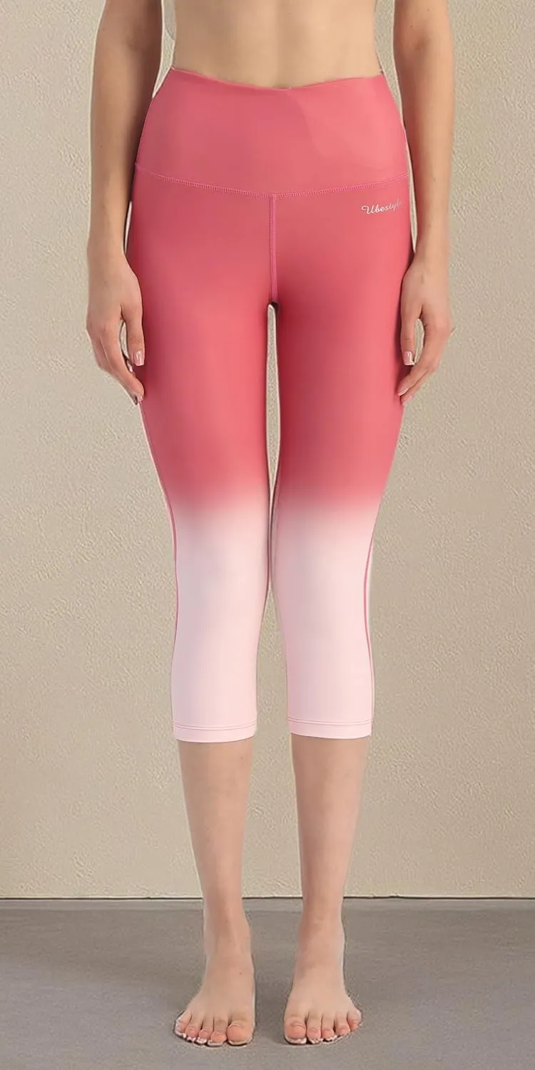 Ubestyle UPF 50  High Waist Swim Leggings for Women Swim Capris Swim Pant Swim Tights Beach Pants Sun Protective