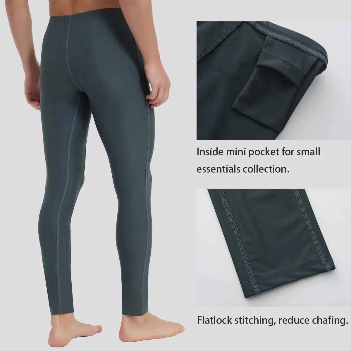 Ubestyle UPF 50  Men's Active Surfing Water Leggings Swim Pants Swim Tights Beach Pants Sun Protective