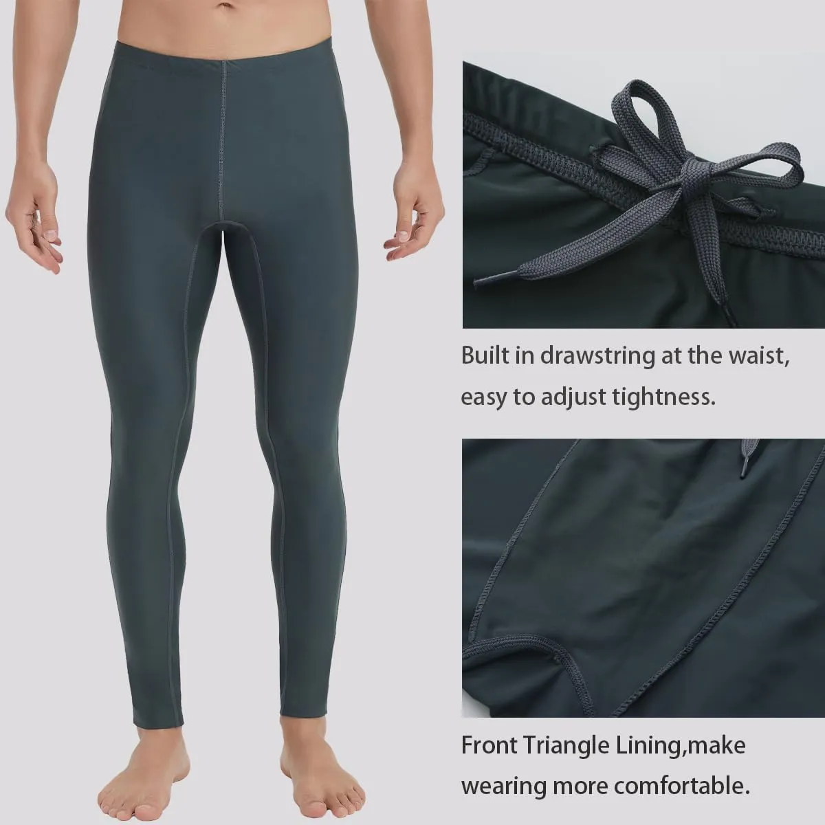 Ubestyle UPF 50  Men's Active Surfing Water Leggings Swim Pants Swim Tights Beach Pants Sun Protective