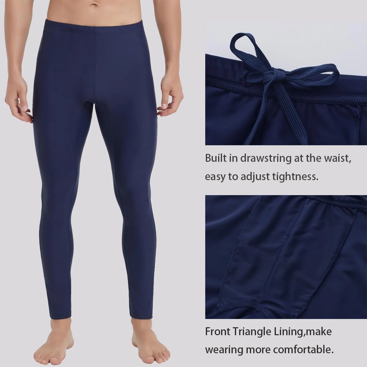 Ubestyle UPF 50  Men's Active Surfing Water Leggings Swim Pants Swim Tights Beach Pants Sun Protective