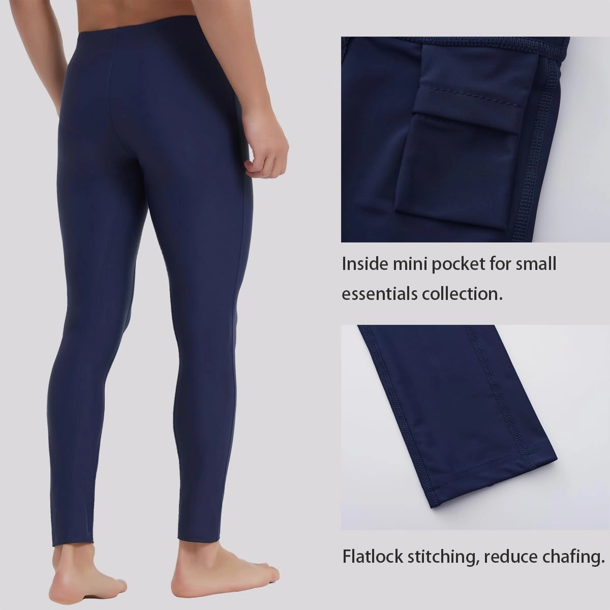 Ubestyle UPF 50  Men's Active Surfing Water Leggings Swim Pants Swim Tights Beach Pants Sun Protective