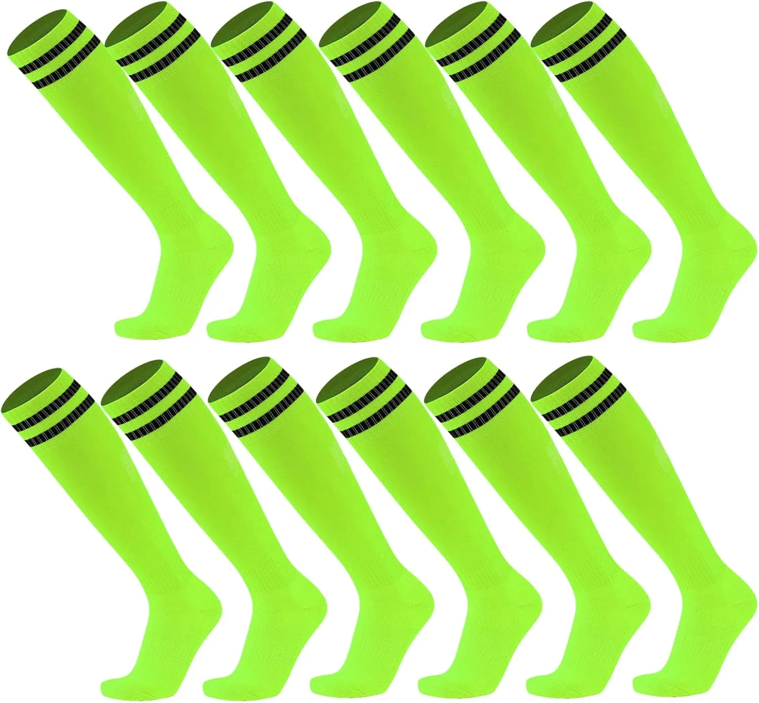 Ultrafun 6 Pairs Soccer Socks Color Stretchy Compression Knee High Tube Socks Football Athletic Socks for Men Women Teens