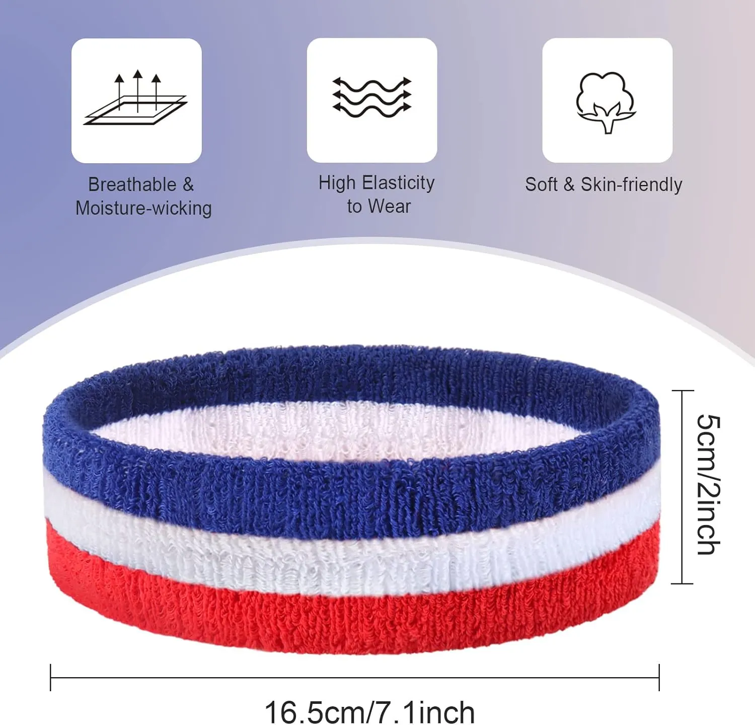 Ultrafun Sweatbands Striped Socks Set Sports Headband Wristband Knee High Tube Socks 80s Costume Accessory for Women