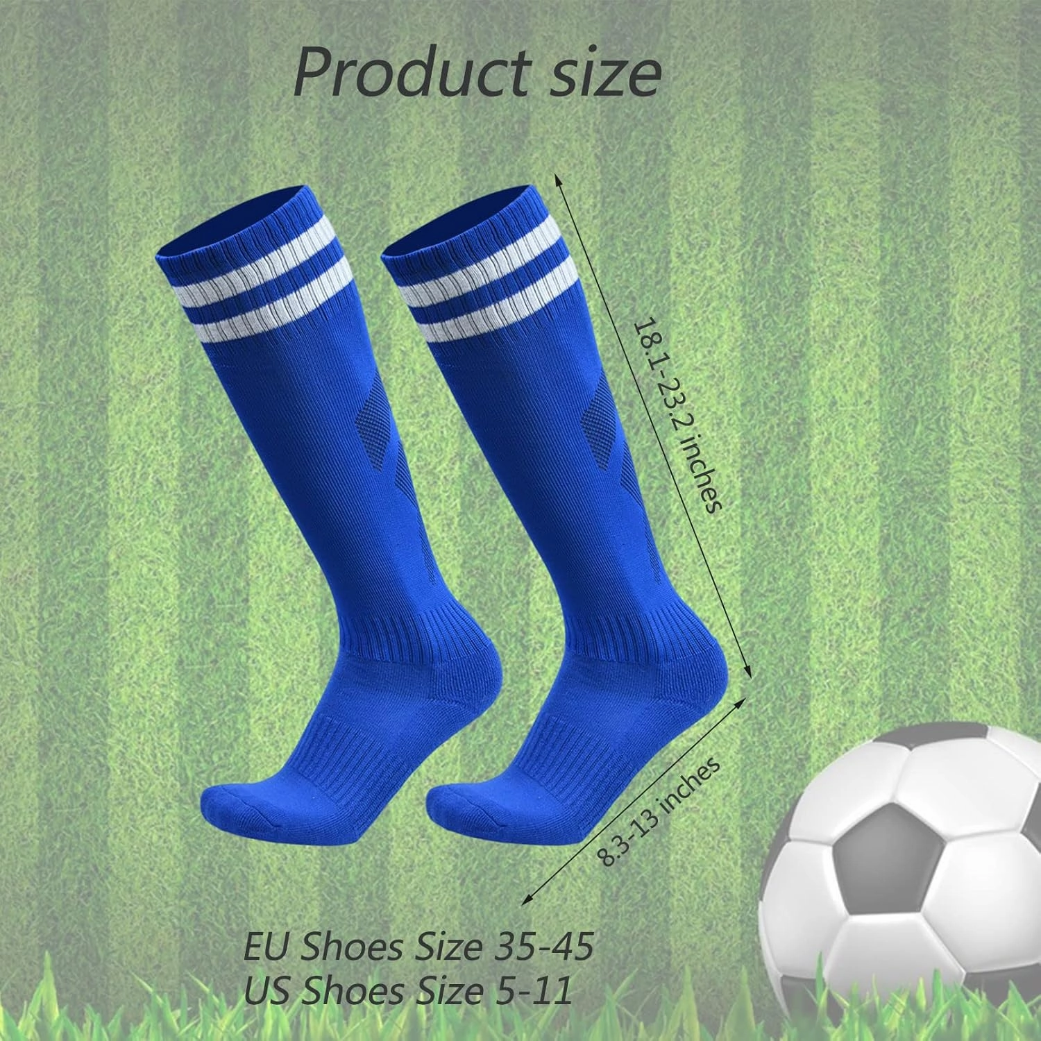 Ultrafun 6 Pairs Soccer Socks Color Stretchy Compression Knee High Tube Socks Football Athletic Socks for Men Women Teens