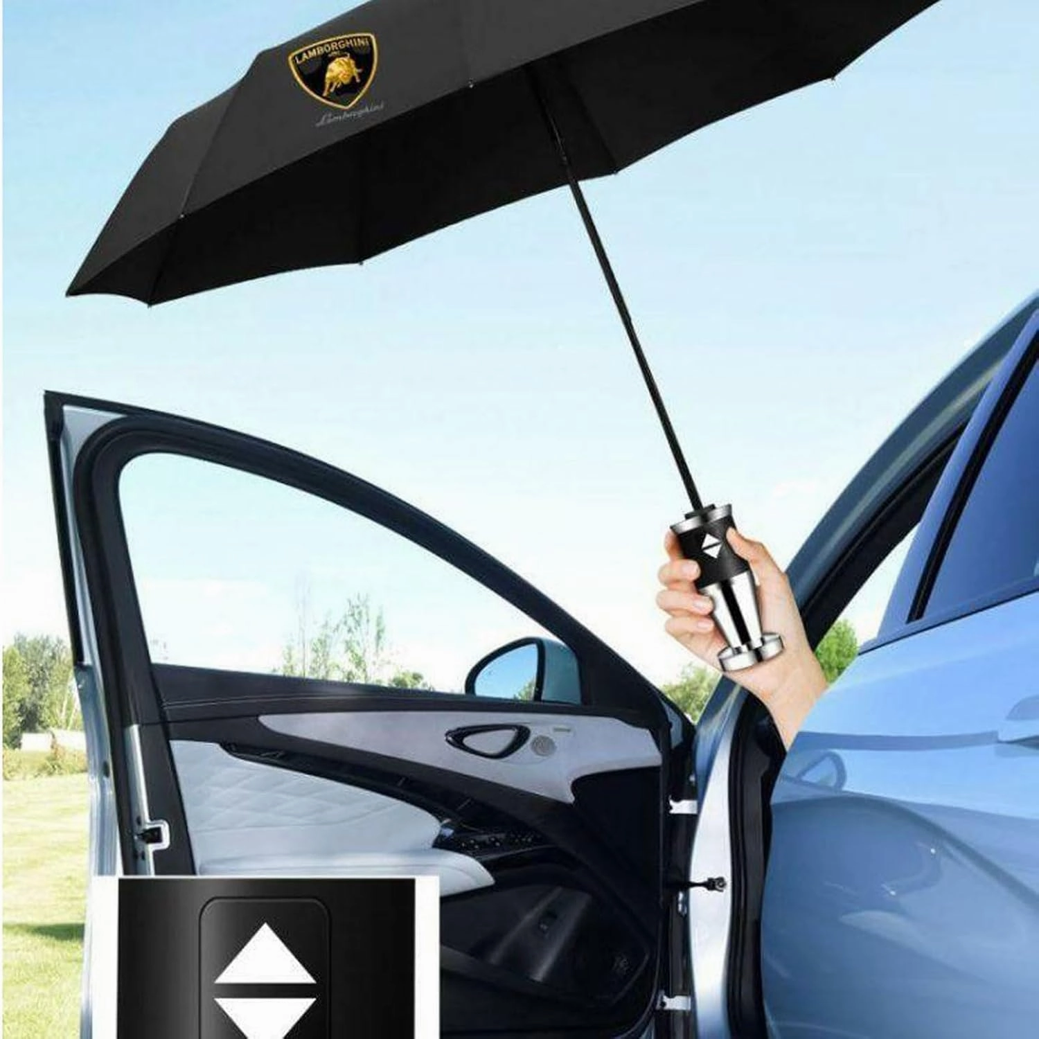 Umbrella with Car Logo for Lamborghini Marzal Miura Murcielago, Sun Umbrella Uv Protection Travel Umbrella Men Women Umbrella Outdoor Accessories,A