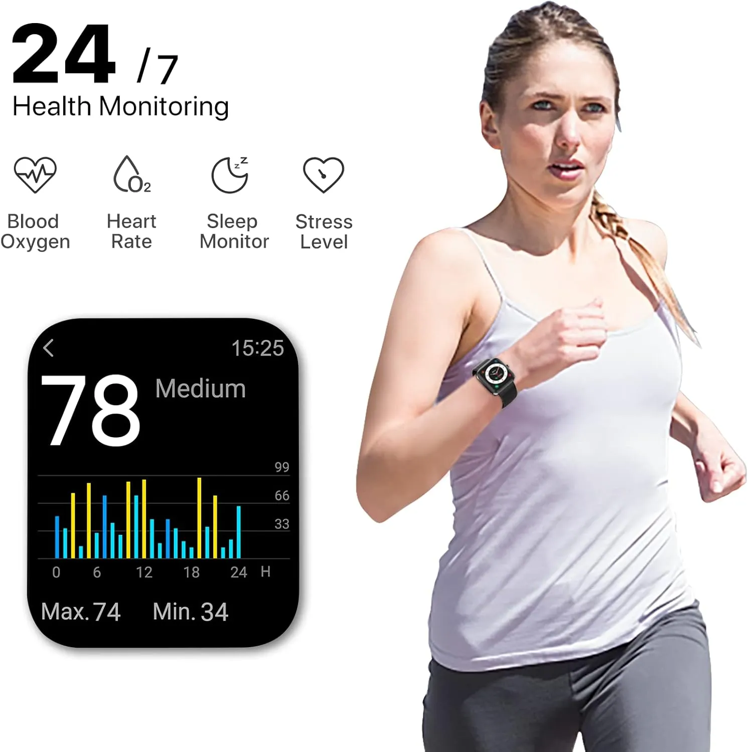UMIDIGI UFit Pro(40mm) Smart Watch Alexa Built-in,Fitness Tracker with Heart Rate, SpO2 and Sleep Monitor, 5ATM Waterproof HD Color Touchscreen for Men Women Compatible with iPhone & Android