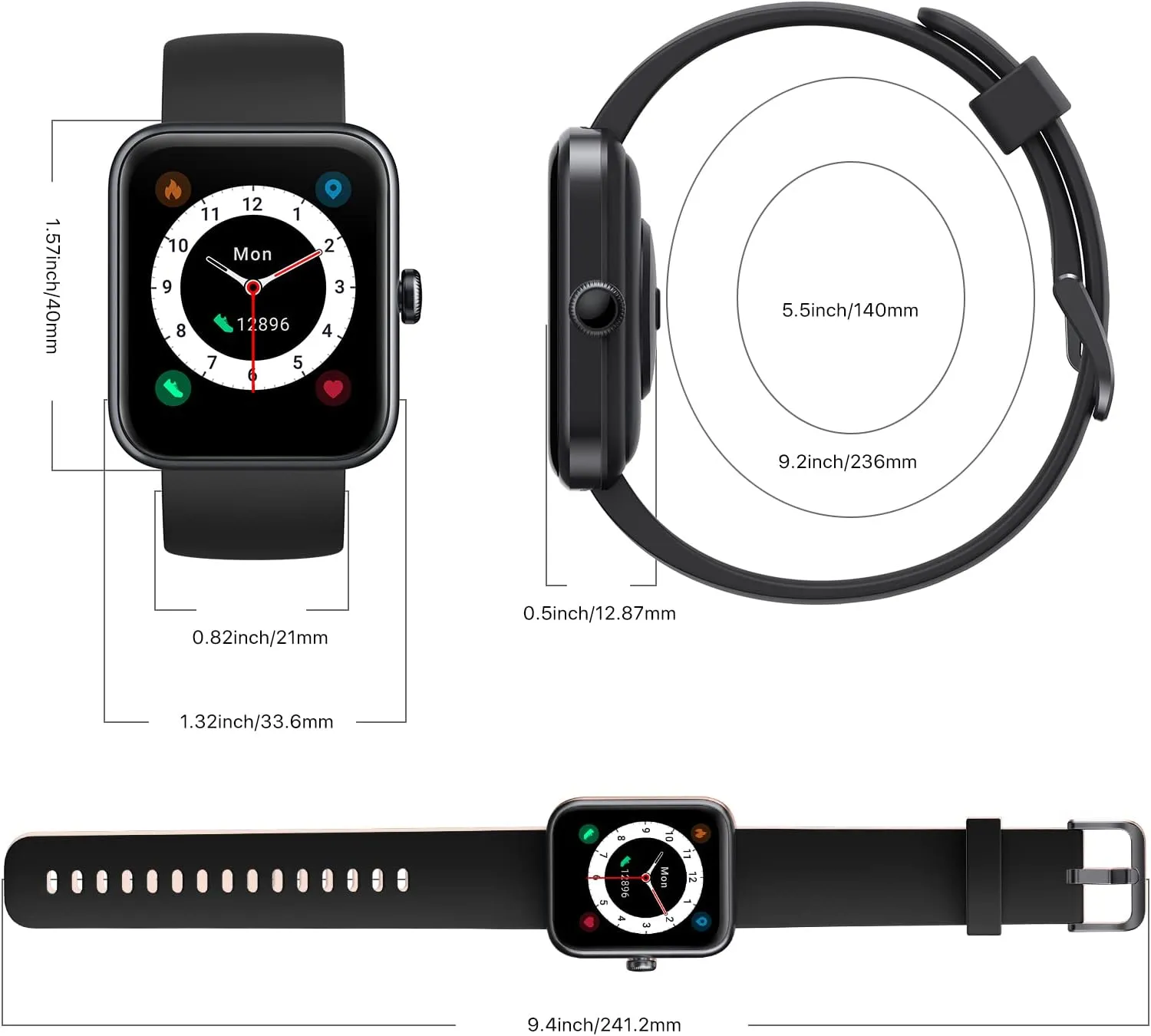 UMIDIGI UFit Pro(40mm) Smart Watch Alexa Built-in,Fitness Tracker with Heart Rate, SpO2 and Sleep Monitor, 5ATM Waterproof HD Color Touchscreen for Men Women Compatible with iPhone & Android