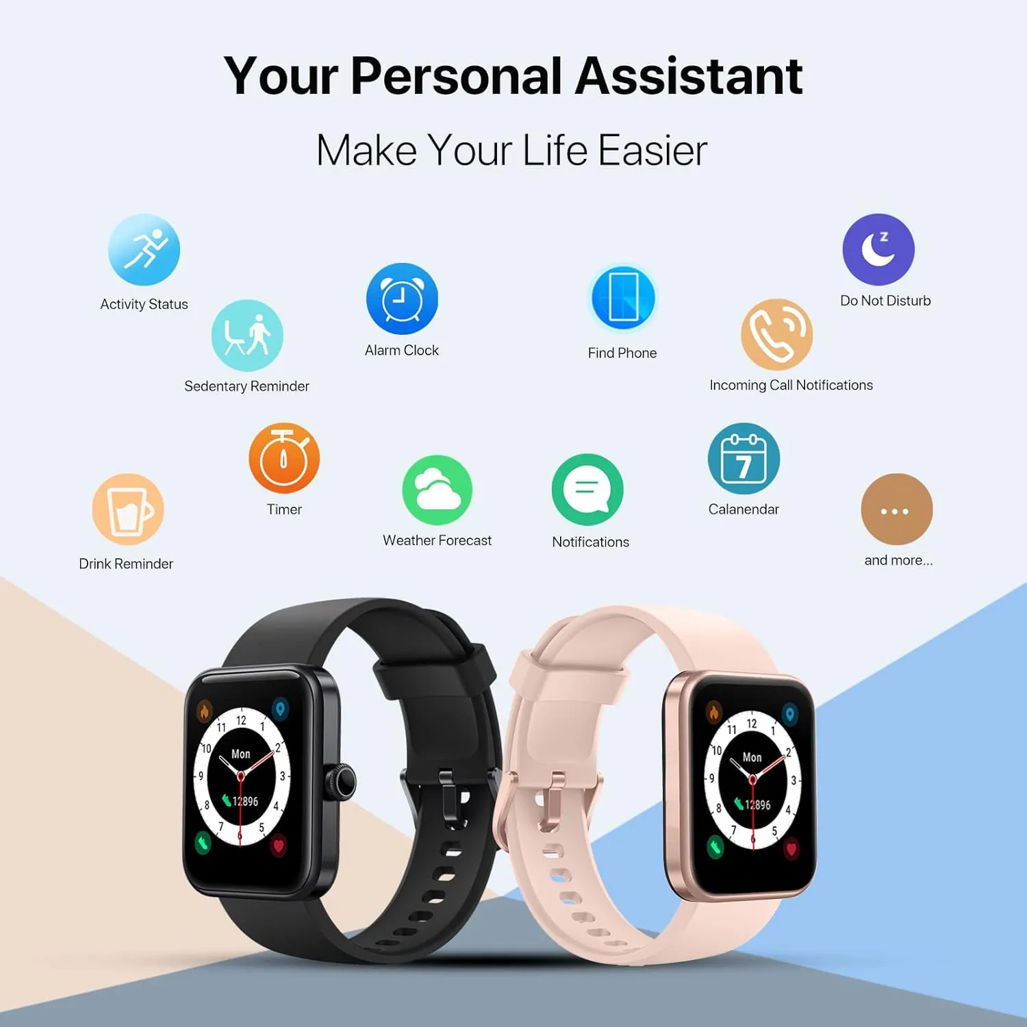 UMIDIGI UFit Pro(40mm) Smart Watch Alexa Built-in,Fitness Tracker with Heart Rate, SpO2 and Sleep Monitor, 5ATM Waterproof HD Color Touchscreen for Men Women Compatible with iPhone & Android