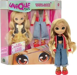 UNIQUE EYES Total Look Doll Amy - Toy Dolls with Lifelike Eyes, for Girls Aged 3 and Above