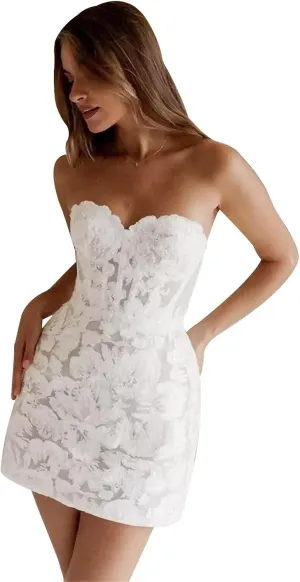 UZN Short Wedding Dresses for Women 2025 Mini Bridal Dress Wedding Reception Gowns for Bride