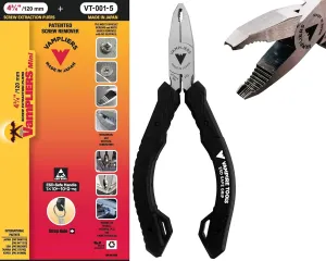 VAMPLIERS 5" Mini Stripped Screw Remover Pliers with ESD Safe Grip. Made in Japan. Slender Non-Slip High Carbon Steel Jaws. Ideal for IT, iPhone, Mac/PC, Circuit Boards or Any Electronic Repairs.