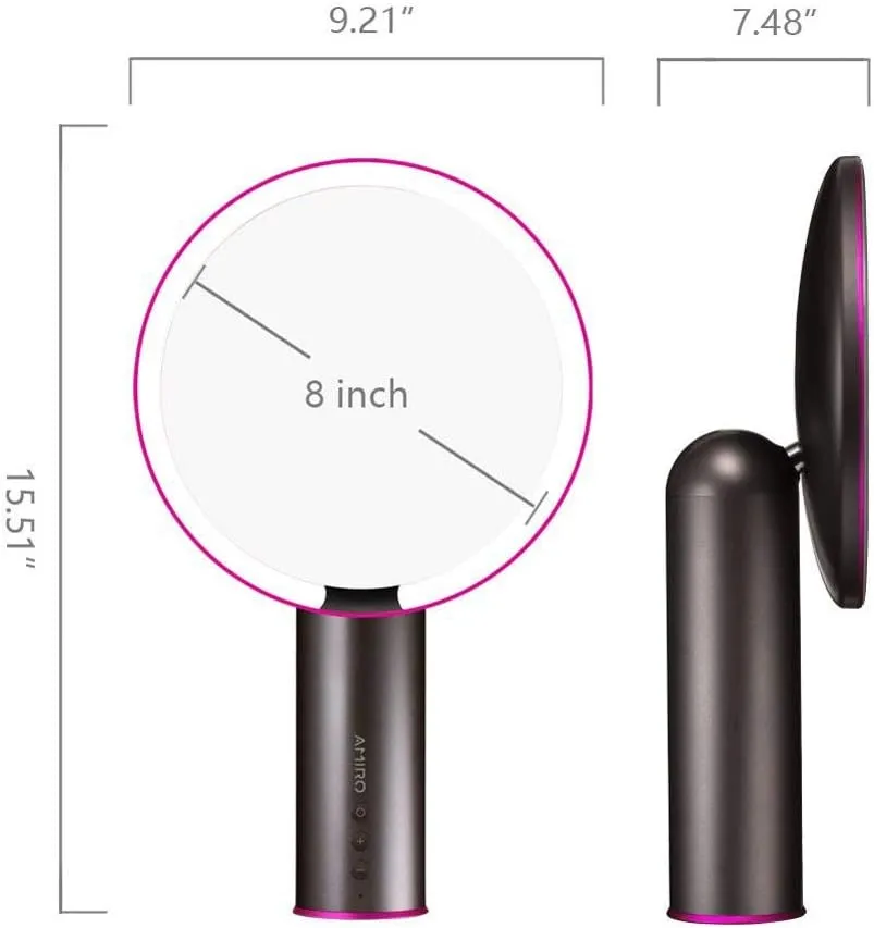 Vanity Mirror Bathroom Vanity Mirror Amiro 8 inch Smart Lighted Vanity Makeup Mirror with Brightness Control,Rechargeable*Product Code: WW-234(Black Chargeable)