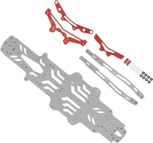 VBESTLIFE 110 Scale RC Car Chassis Kit,Aluminum Alloy Accurate Carbon Fiber Flexible Bottom Plate Set Vehicle Scale Accessories for RMX2.0S RRX2.0S (Silver SSG)