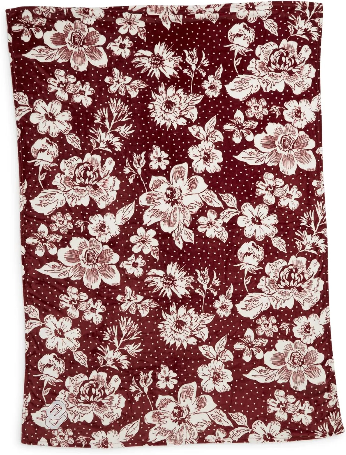 Vera Bradley Women's Collegiate Plush Xl Throw Blanket (Multiple Teams Available), Cardinal/White Rain Garden with University of Oklahoma, One Size