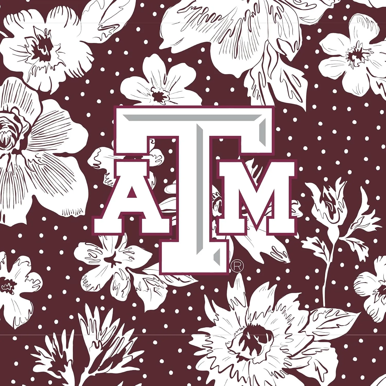 Vera Bradley Women's Collegiate Plush Xl Throw Blanket (Multiple Teams Available), Texas A and M University Maroon/White Rain Garden, One Size
