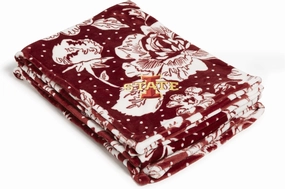 Vera Bradley Women's Collegiate Plush Xl Throw Blanket (Multiple Teams Available), Cardinal/White Rain Garden with Iowa State University, One Size