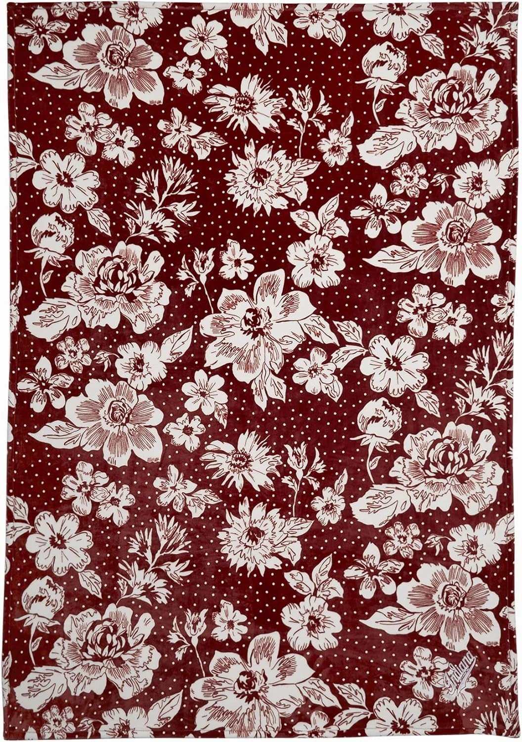 Vera Bradley Women's Collegiate Plush Xl Throw Blanket (Multiple Teams Available), Indiana University Cardinal/White Rain Garden, One Size
