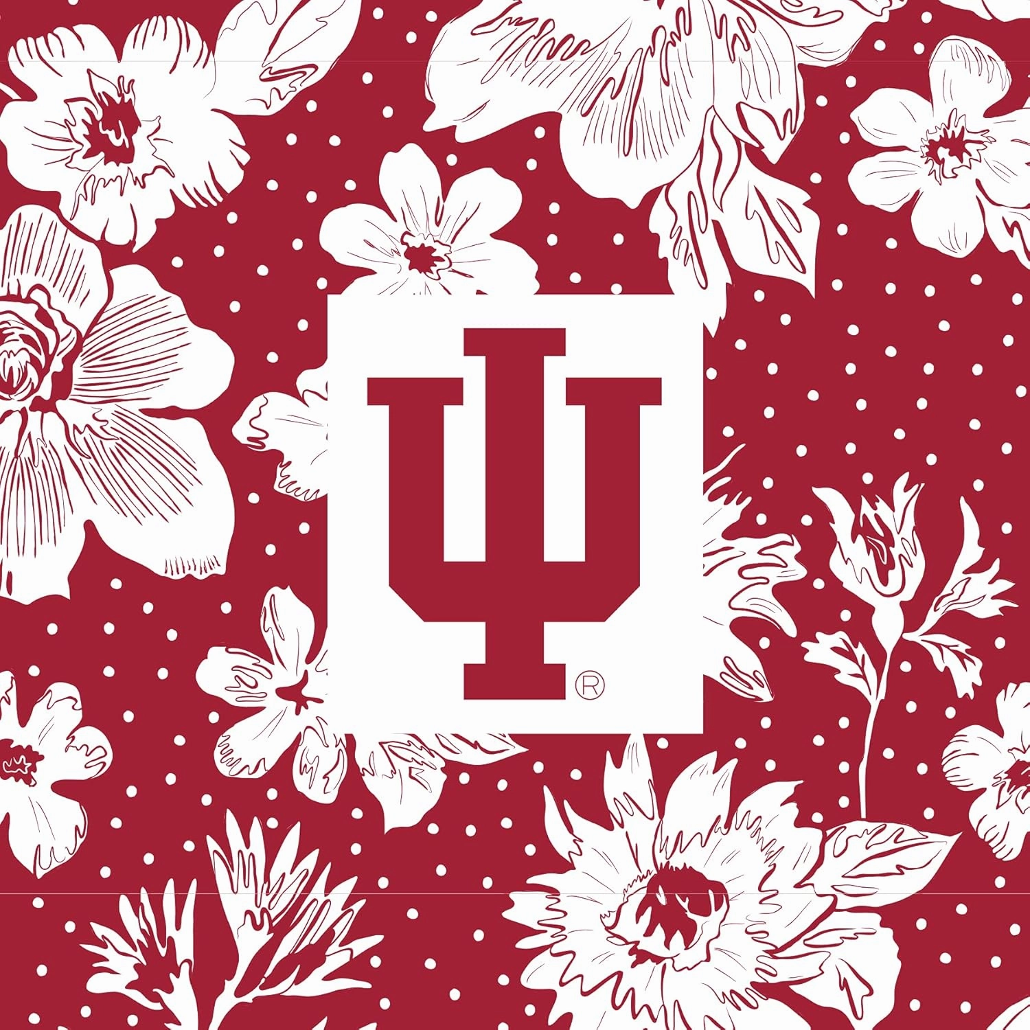 Vera Bradley Women's Collegiate Plush Xl Throw Blanket (Multiple Teams Available), Indiana University Cardinal/White Rain Garden, One Size