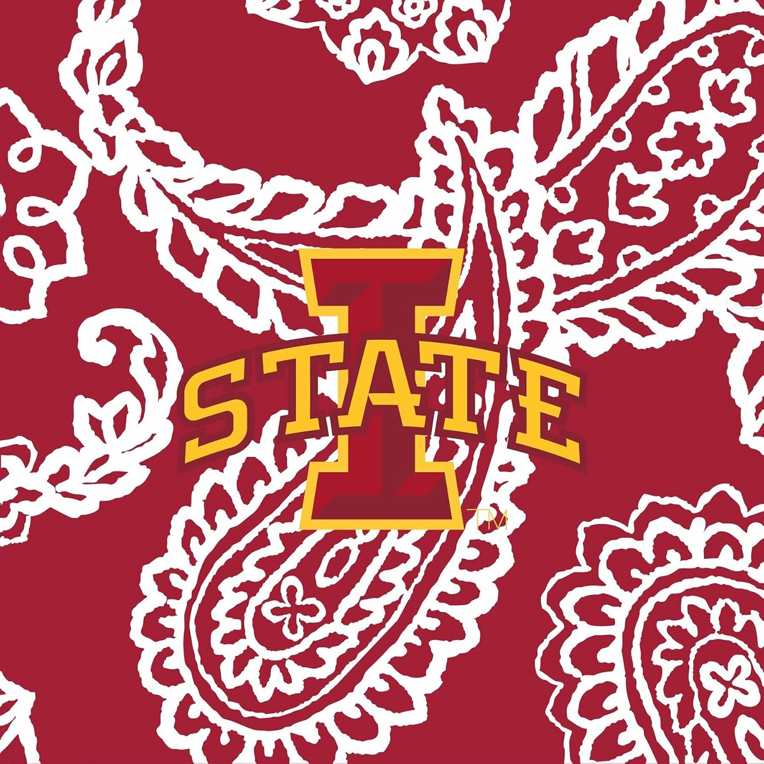 Vera Bradley Women's Collegiate Plush Xl Throw Blanket (Multiple Teams Available), Iowa State University Cardinal/White Bandana, One Size