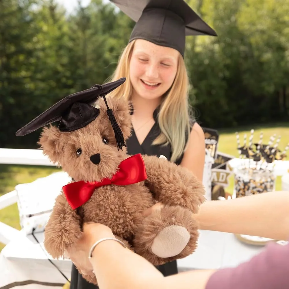 Vermont Teddy Bear Graduation Bear 13 Inches | Graduation Bears Class of 2025 with Black Cap and Red Bow, Designed in USA | Super Soft Collection