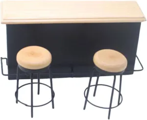 VICASKY 1set Miniature Play Set Doll House Furniture Bar Counter Stools Lightweight Wooden Adornments for Boys and Girls Creative Play for Mini House Decoration