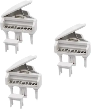 VICASKY 3pcs Piano Model Toy Mini Furniture Home Decor Grand Piano Tabletop Model