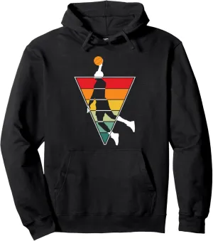 Vintage Basketball Dunk Shirt Sunset Colorful Pullover Hoodie