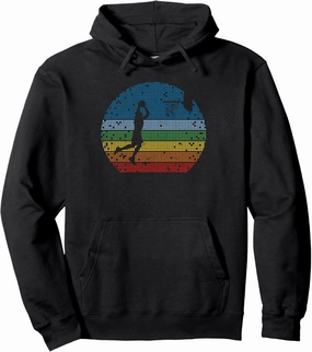 Vintage Basketball Dunk Retro Sunset Colorful Dunking Bball Pullover Hoodie