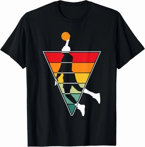Vintage Basketball Dunk Shirt Sunset Colorful T-Shirt