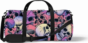 Vintage Colorful Skull Abstract Pattern Sports Bag Tote Bag Waterproof Gym Bag with Shoulder Strap Zipper 2 Side Pockets for Men and Women, Travel and Storage Shoulder Bag.