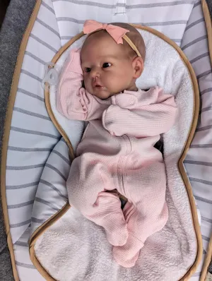 Wamdoll 19Inches Preemie Baby Size So Truly Reborn Cuddly Baby Realistic Newborn Girl Dolls in Weighted Cloth Body, A Moment in My Arms, Forever in My Heart