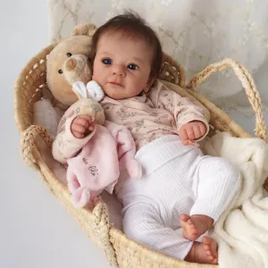 Wamdoll 19Inches Rooted Hair Real Life Cuddly Baby Lifelike Reborn Dolls in Weighted Cloth Body Realistic Newborn Girl Dolls That Look Real and Feel Real
