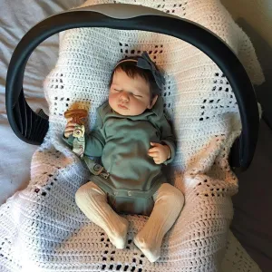 Wamdoll 19Inches Rooted Hair Sleeping Cuddly Baby Lifelike Reborn Doll with Weighted Cloth Body Realistic Newborn Baby Dolls That Look Real and Feel Real