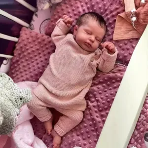 Wamdoll 19Inches Sweet Sleeping Cuddly Baby Rooted Hair Reborn Doll with Weighted Cloth Body Realistic Newborn Girl Dolls Lifelike, May God Bless You