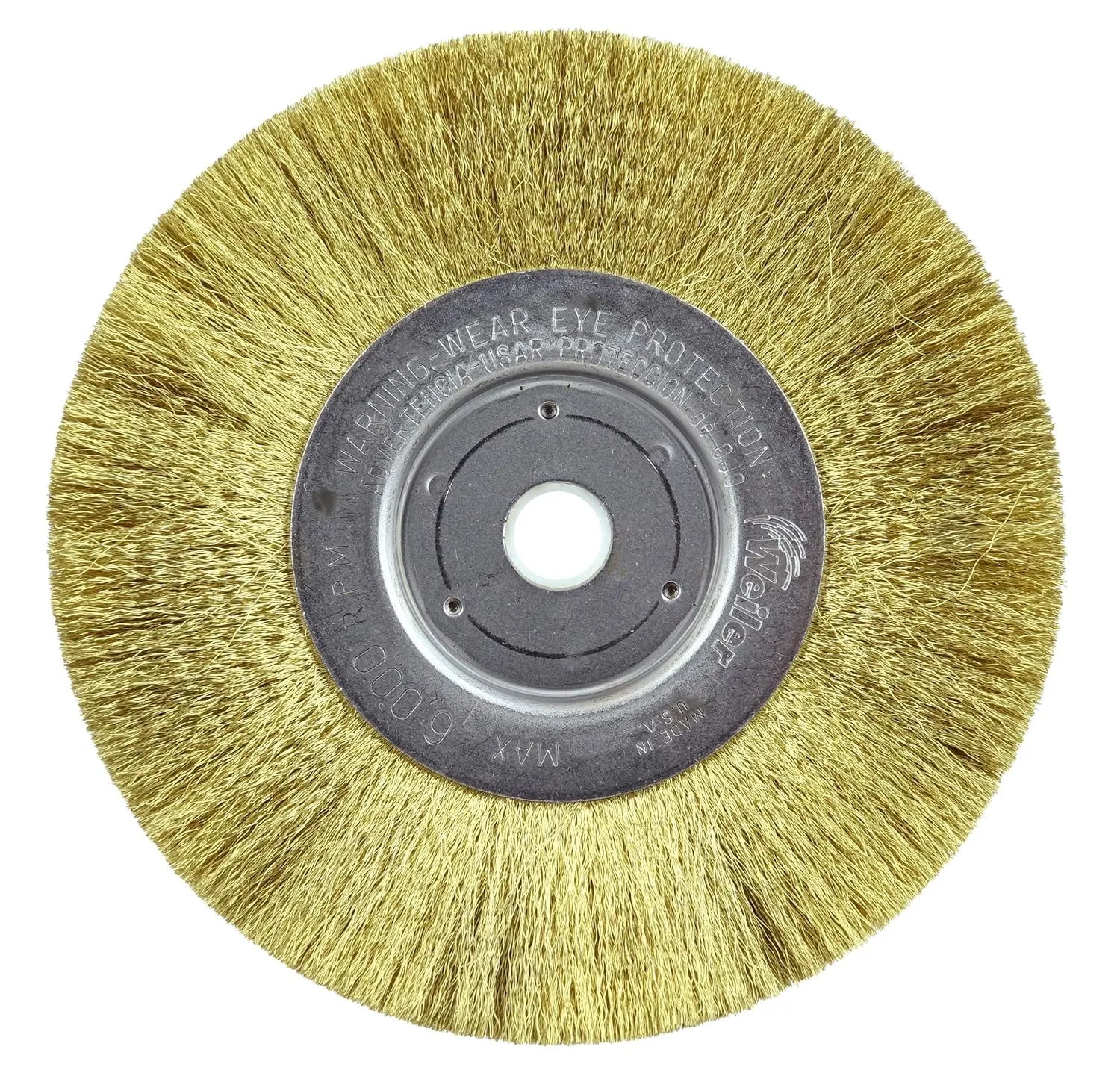 Weiler 01415 6" Narrow Face Crimped Wire Wheel, .005" Brass Fill, 5/8"-1/2" Arbor Hole, Made in The USA (Pack of 2)