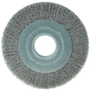 Weiler 06120 8" Medium Face Crimped Wire Wheel, .014" Steel Fill, 2" Arbor Hole, Made in the USA