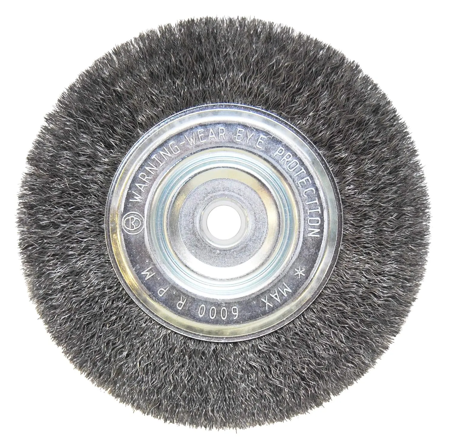 Weiler 36002 Vortec Pro 5/8"-1/2" Arbor, 6" Diameter, 0.008" Wire Size, Carbon Steel Bristles, Narrow Face, Crimped Wire Wheel Brush (Pack of 5)