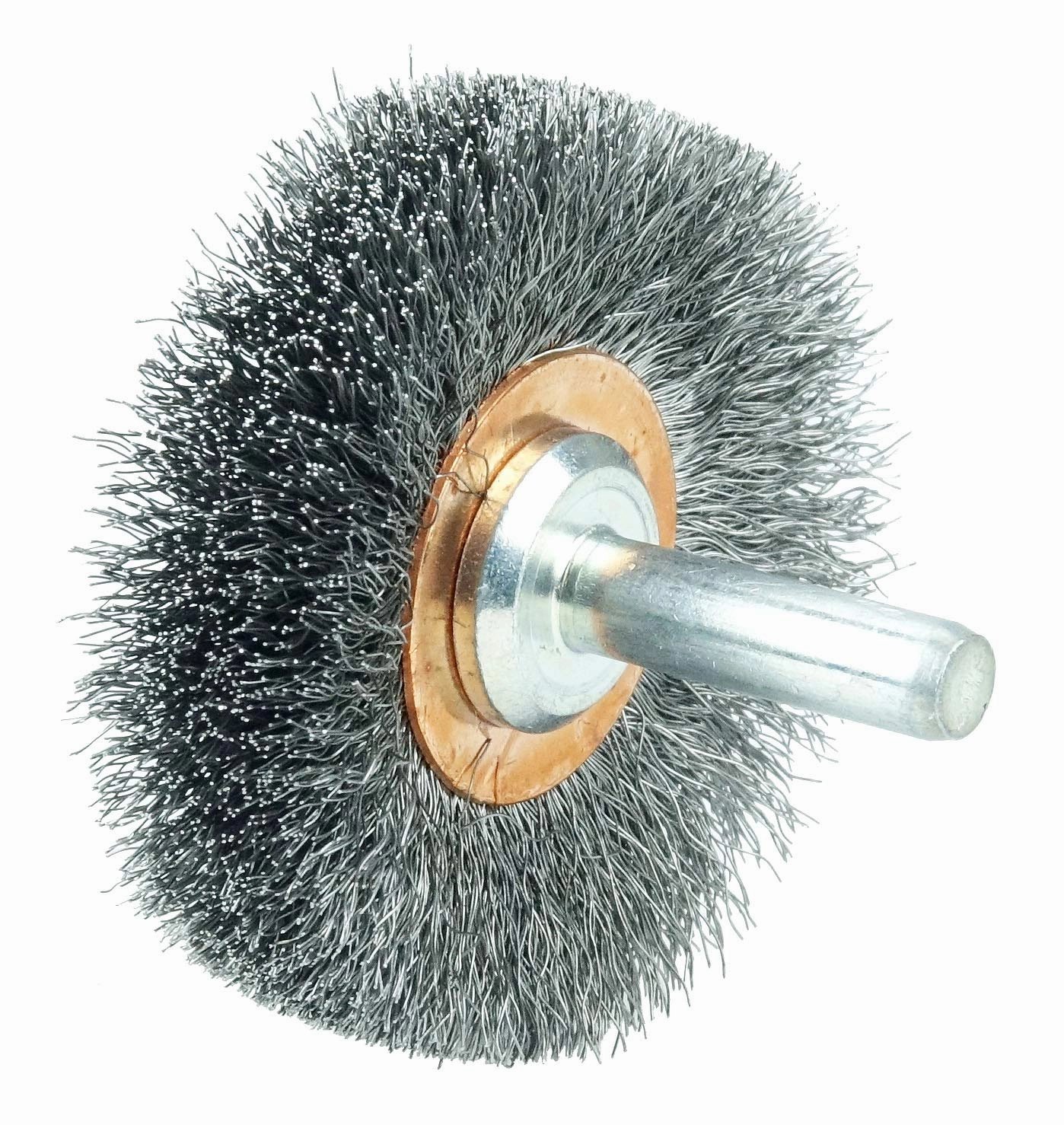 Weiler 17610 2" Narrow Face Stem-Mounted Crimped Wire Wheel, .0118" Steel Fill, 1/4" Stem, Made in the USA (Pack of 10)