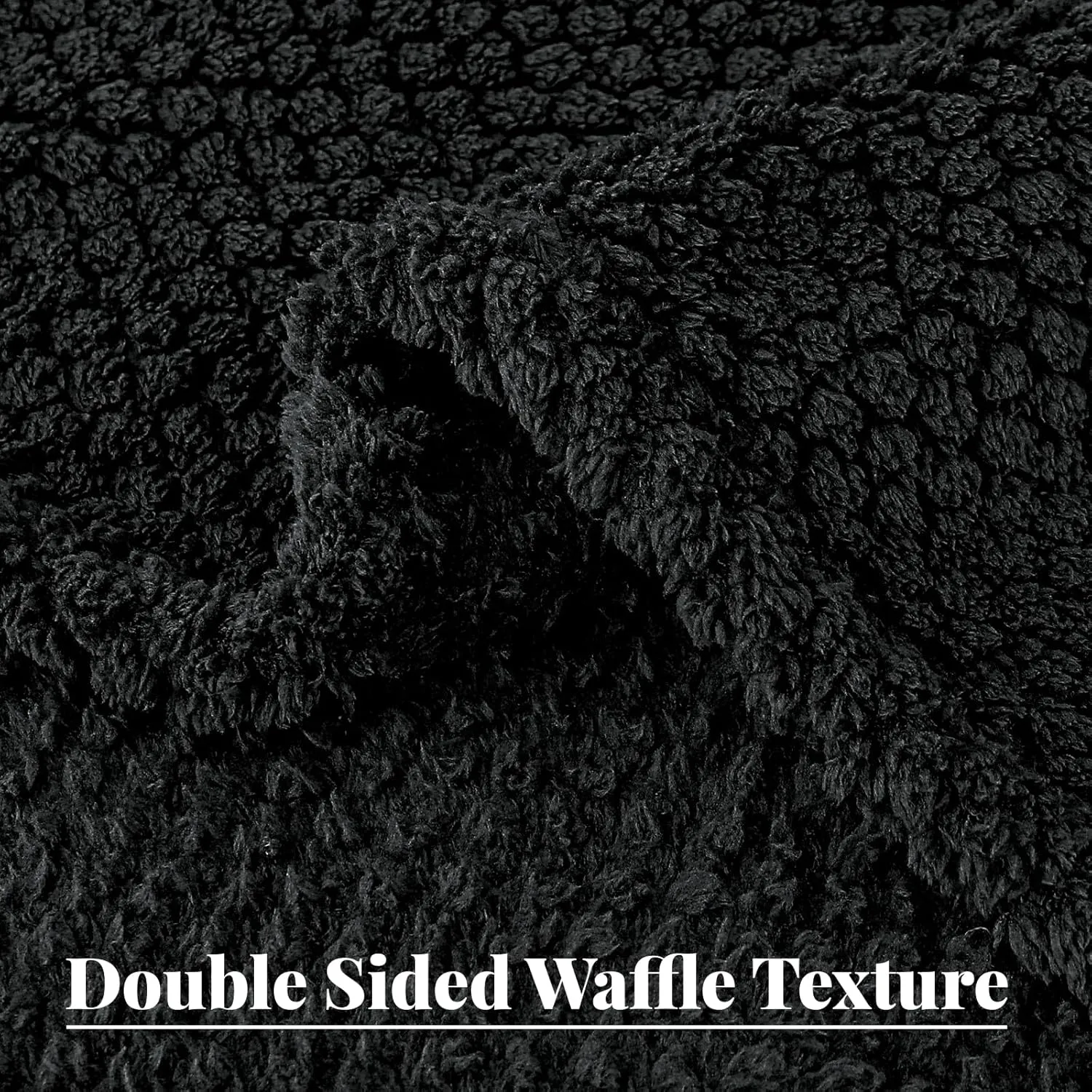 Whale Flotilla Queen Size Fuzzy Fleece Blanket for Bed, 90x90 Inch Fluffy Warm Soft Jacquard Blankets for All Season, Lightweight and Cozy, Black