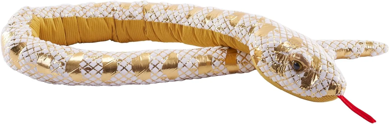 Wild Republic Foilkins Snakes, Lemon Blast Ball Python, Stuffed Animal, 54 inches, Gift for Kids, Plush Toy, Fill is Spun Recycled Water Bottles