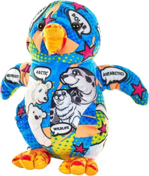 Wild Republic Message from The Planet, Penguin, Stuffed Animal, 12 inches, Gift for Kids, Plush Toy, Made from Spun Recycled Water Bottles, Eco Friendly, Child’s Room Decor