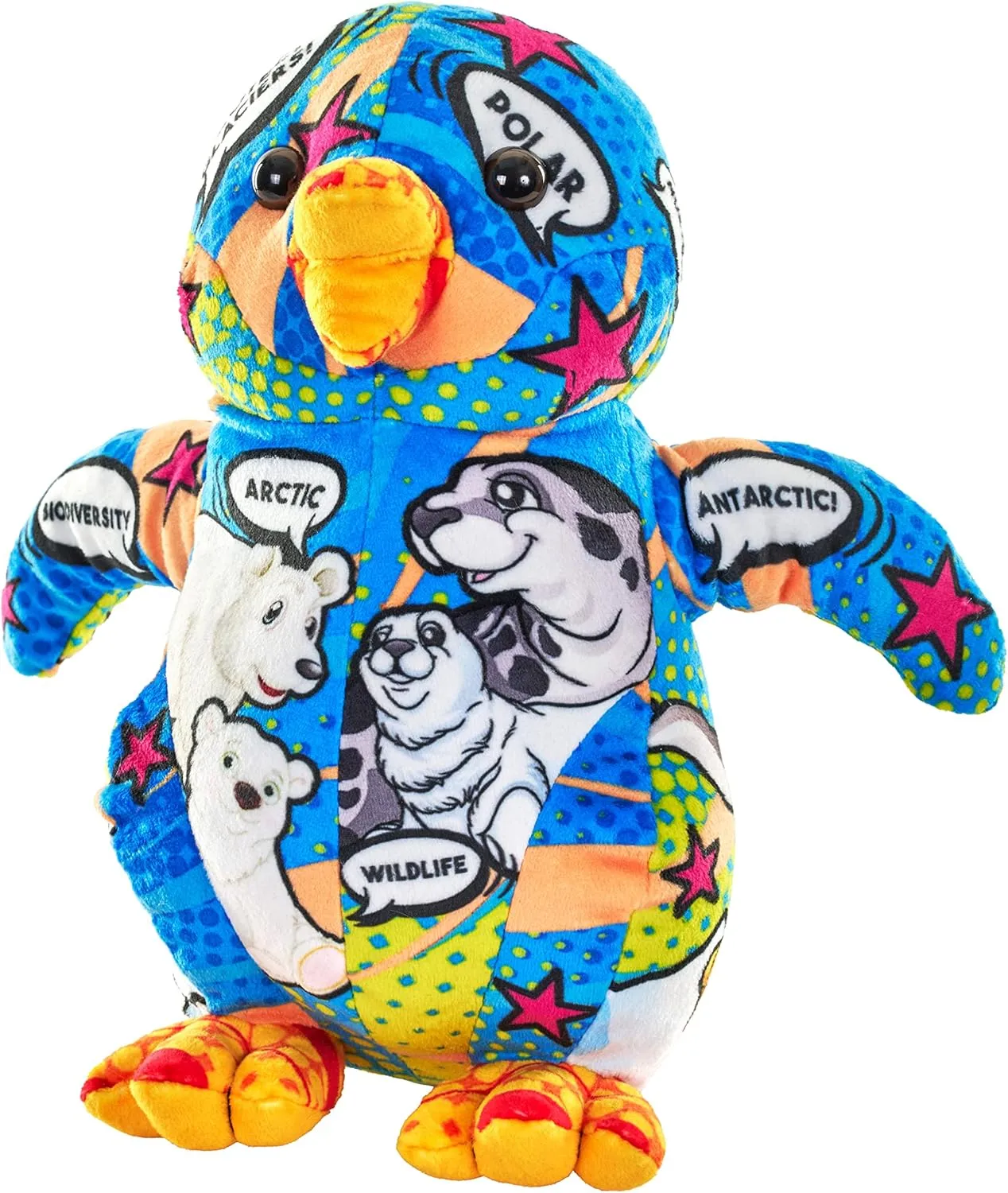 Wild Republic Message from The Planet, Penguin, Stuffed Animal, 12 inches, Gift for Kids, Plush Toy, Made from Spun Recycled Water Bottles, Eco Friendly, Child’s Room Decor